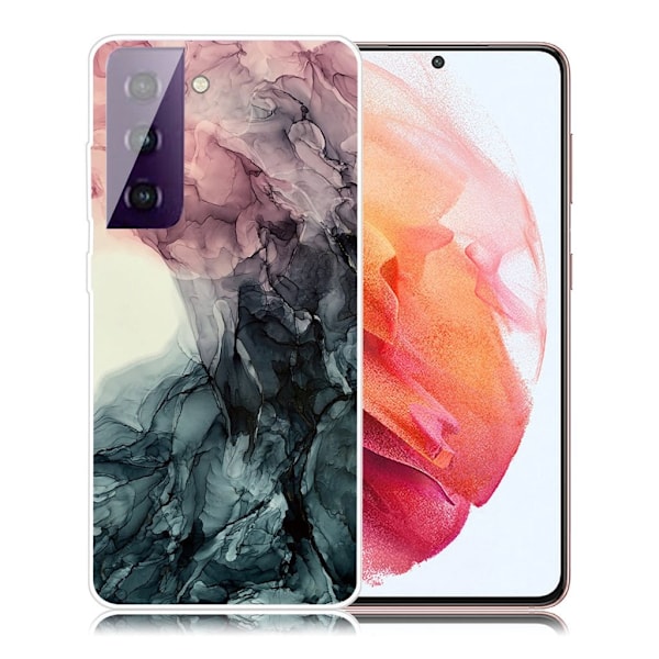 Marble Samsung Galaxy S21 Case - Vaaleanpunainen ja vihreä marmori Pink