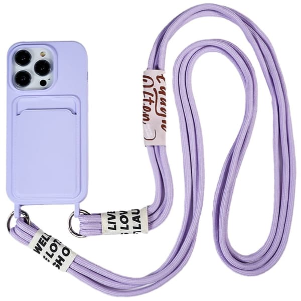 Silikoni korttipaikan kotelo - iPhone 15 Pro Max - Violetti Purple