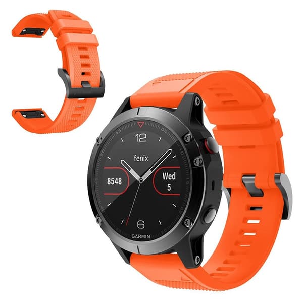 Garmin Fenix 5 durable silicone watch band - Orange Orange