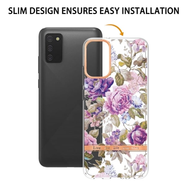 Supertyndt og slidstærkt softcover til Samsung Galaxy A02s (166 mm) - Lilla Pæon Purple
