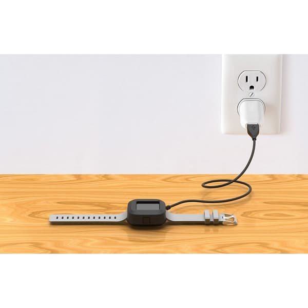 Fitbit Versa ladestasjon med USB kabel og besktyttelses deksel - svart Black