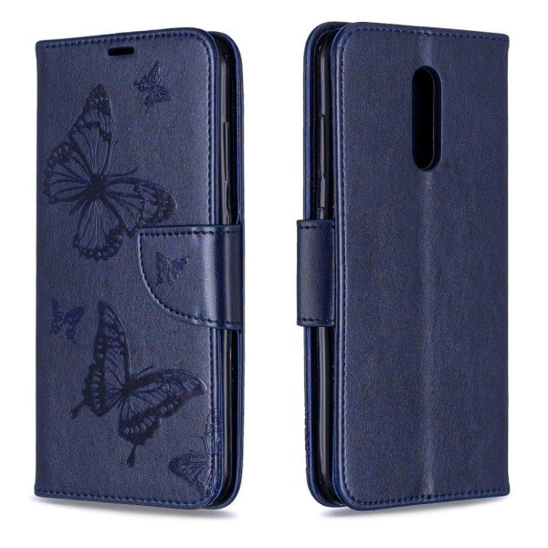 Butterfly läder Nokia 3.2 fodral - Blå Blå