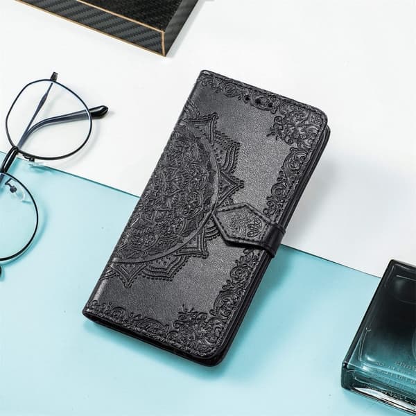 Mandala Google Pixel 6a Flippetui - Svart Black
