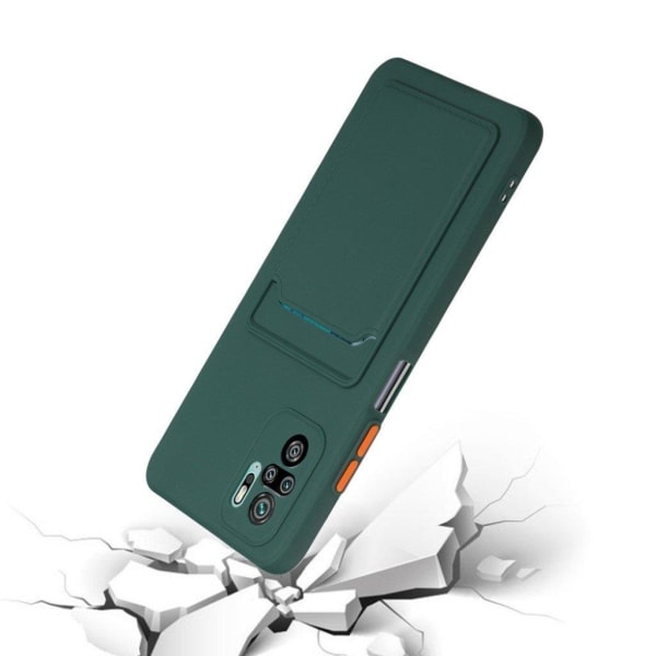 Card Holder Suojakuori For Xiaomi Redmi Note 10 / Note 10s - Tummanvihreä Green