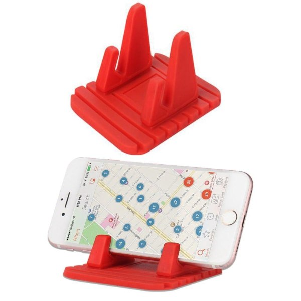 Universal silicone car phone holder - Red Röd
