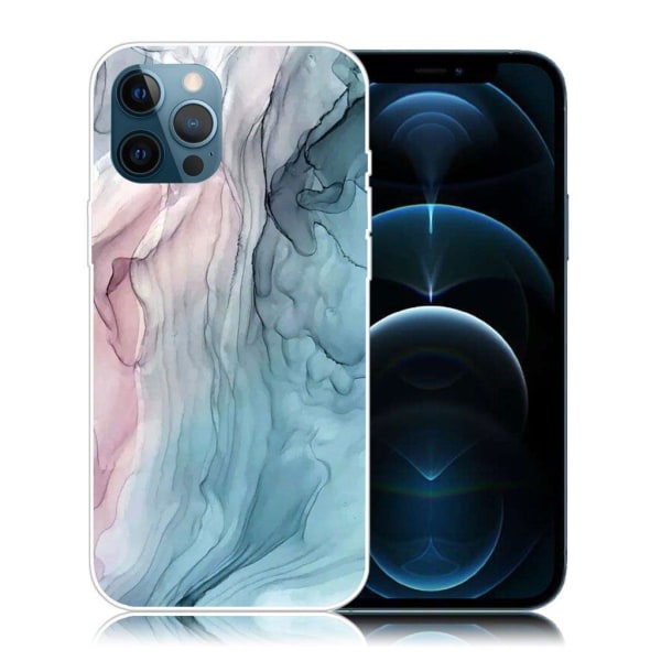 Marble iPhone 12 / 12 Pro case - Rose / Blue Marble Multicolor