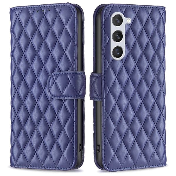 Rhombus mat Samsung Galaxy S23 flip etui - Blå Blue