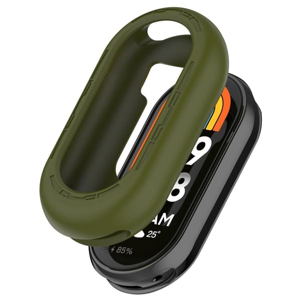Xiaomi Mi Band 9 / 9 NFC Silikon Deksel Watch Frame Case Case Deksel Edge Protector - Militærgrønn Green