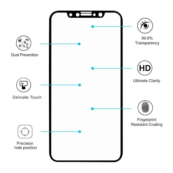 HAT PRINCE iPhone X arc edge skærmbeskytter i hærdet glas Transparent