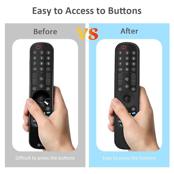 LG Magic Remote 2021 MR21 silikondeksel - Svart Black