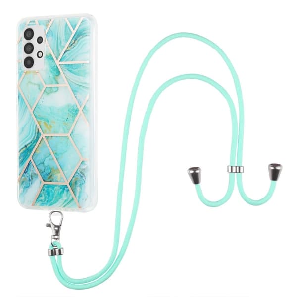 Slim og Holdbart Blødtcover med Snor til Samsung Galaxy A23 5G / A23 - Blå Blue
