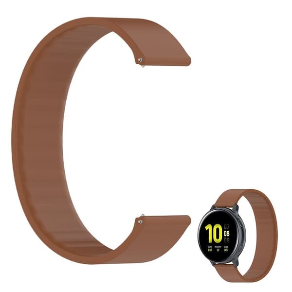 20mm Universal elastinen korvaava silikoninen kellonhihna - Ruskea / Ruskea Brown