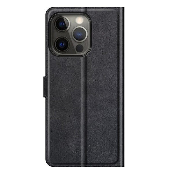 iPhone 13 Pro Max læderetui med pung - Sort Black