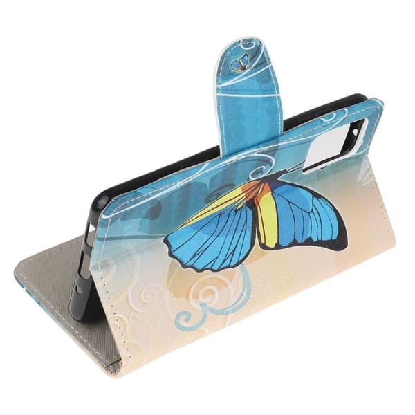 Wonderland Samsung Galaxy Note 20 Flip Etui - Blå Sommerfugle Blue