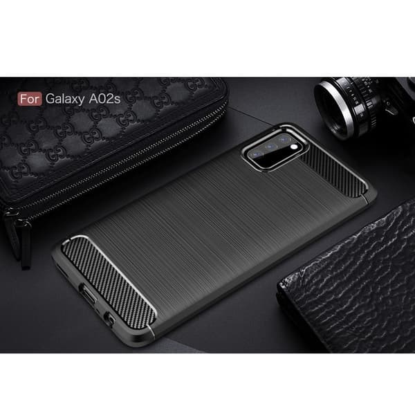 Carbon Flex Samsung Galaxy A02s kotelot - Musta Black