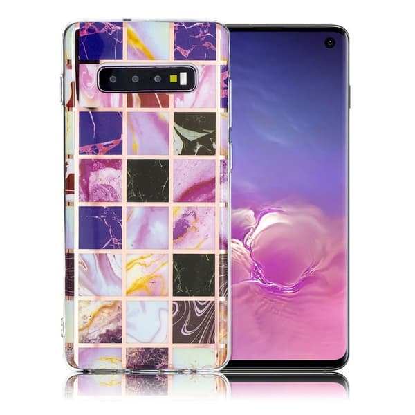 Marble design Samsung Galaxy S10 kotelot - Marmorit Neliöt Kuvio Multicolor