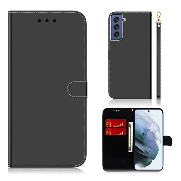 Mirror Samsung Galaxy S21 FE Flip Case - musta Black