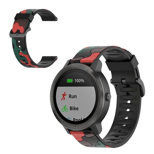 Naamioitu silione kellonauha Garmin-kelloon - Punainen Red