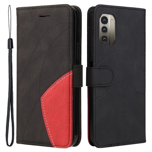 Teksturoitu nahkakotelo hihnalla Nokia G11 / Nokia G21 - Musta Black