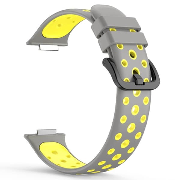 Huawei Watch Fit 2 tofarvet silikoneurrem - Grå / Gul Silver grey