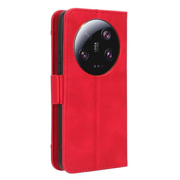 Stilfuldt Læder Etui med Pung til Xiaomi 13 Ultra - Rød Red