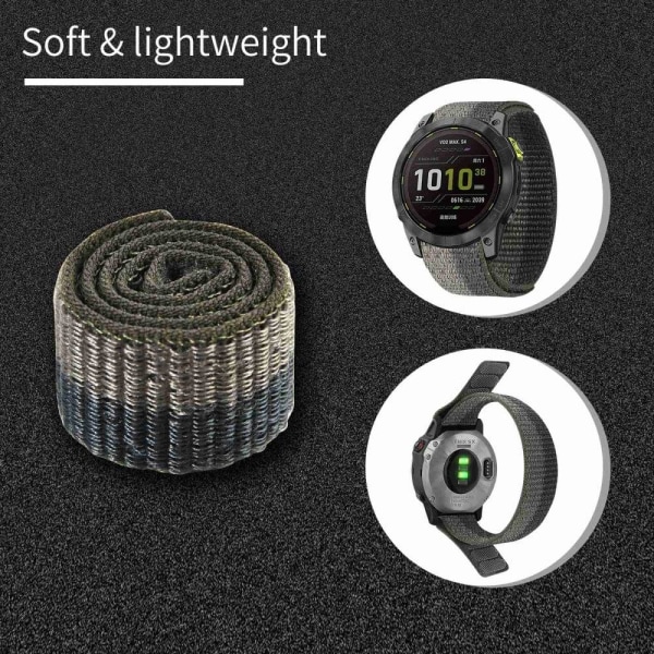 Klockarmband i nylon för Garmin- och Coros-klockor - Gulgrön Grön