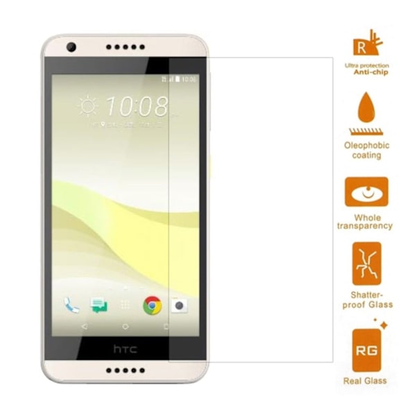 HTC Desire 650 0.3mm Karkaistu Lasi Näytönsuoja (Kaari Reunoilla) Transparent