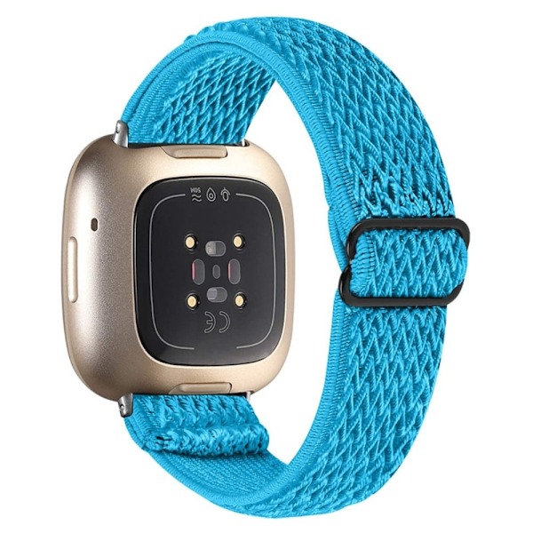 Fitbit Sense / Versa 3 elastiskt klockarmband med justerbart spänne - Himmelsblå Blå