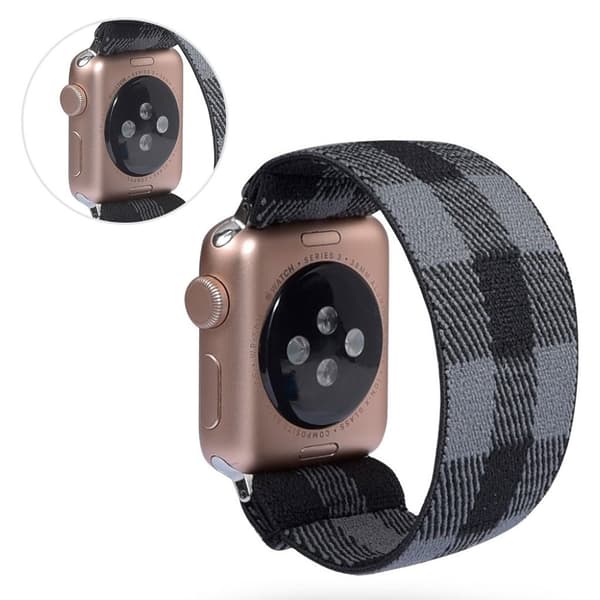 Apple Watch Series 5 / 4 40mm nylon watch band - Grey / Black Silvergrå
