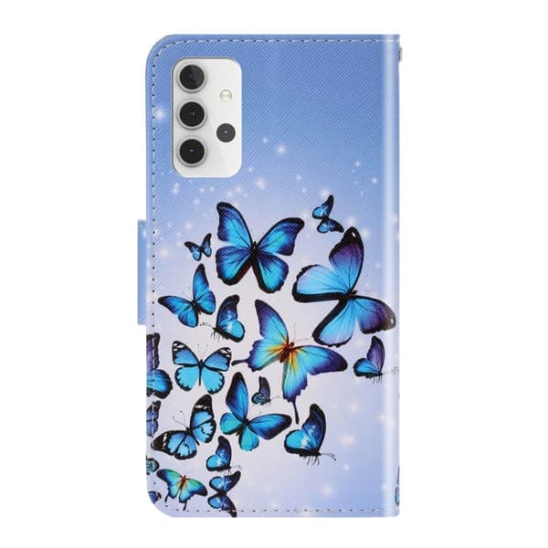 Wonderland Samsung Galaxy A32 Flippetui - Blåe Sommerfugler Blue