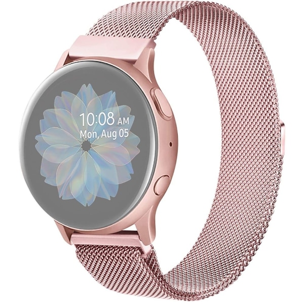 22mm Universal JLT milanese urrem i rustfrit stål - Lyserød Pink