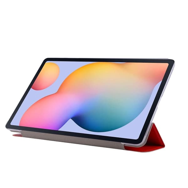 Tri-fold läderfodral för Samsung Galaxy Tab S8 - Röd Röd