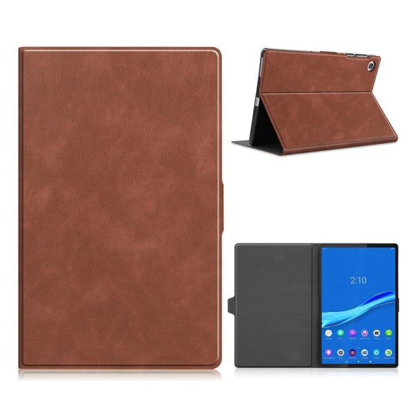 Lenovo Tab M10 FHD Plus durable leather flip case - Brown Brown
