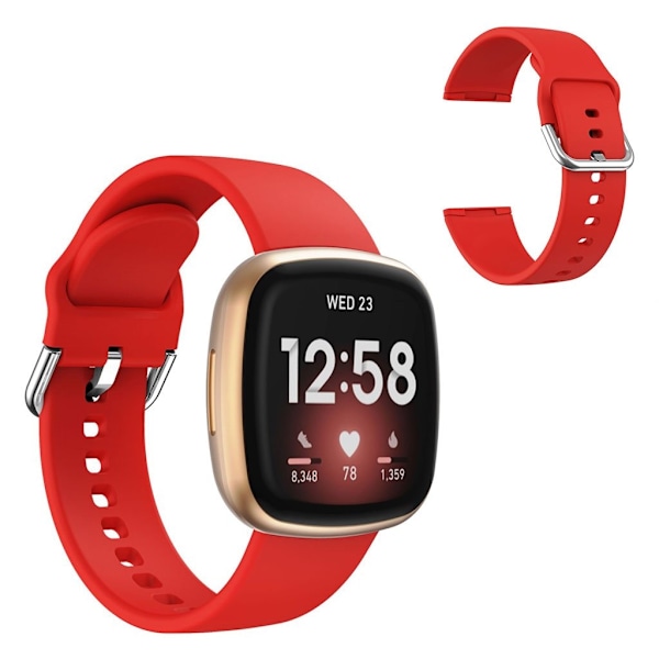 Fitbit Versa 3 simple silikone rem - rød Red