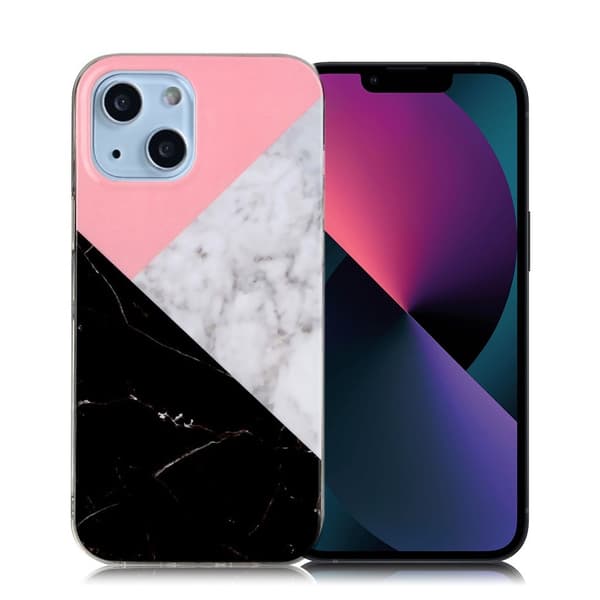 Marmormotiv iPhone 13 skal - Skarvning Av Tre Färger multifärg