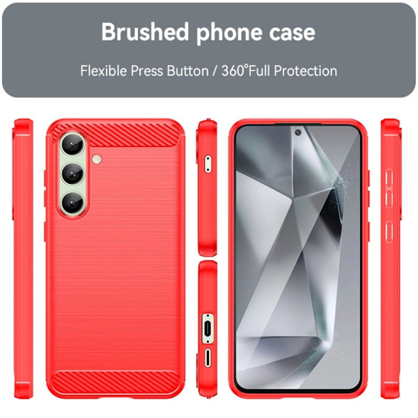Carbon Flex Samsung Galaxy S24 FE cover - Rød Red
