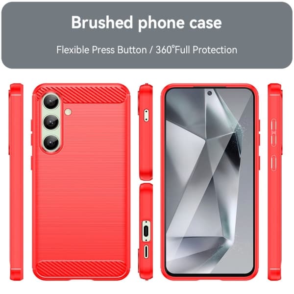 Carbon Flex Samsung Galaxy S24 FE kotelot - Punainen Red