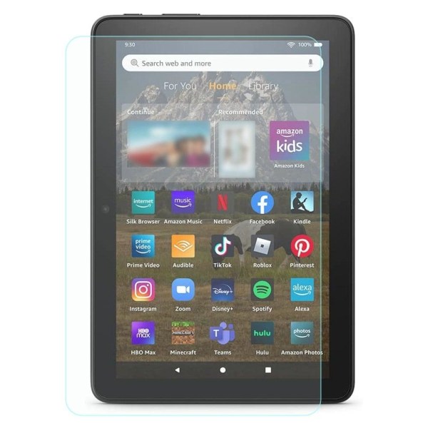 Amazon Fire 8 HD (2022) arc edge tempered glass screen protector Transparent