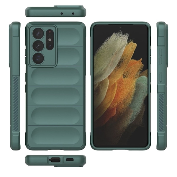 Mjukt greppformat Samsung Galaxy S21 Ultra 5G skal - Grön Grön