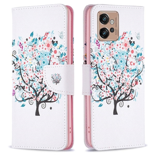 Wonderland Motorola Moto G32 Läppäkotelo - Flower Puu Pink
