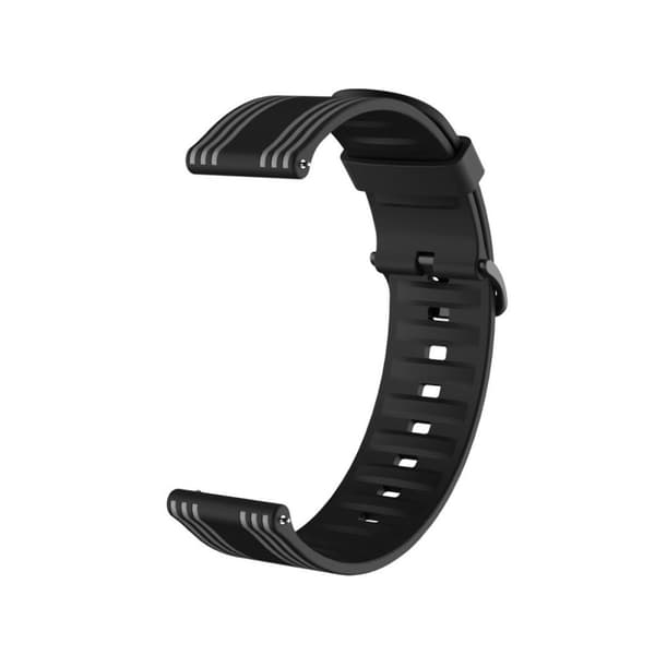 22mm Twill tone urrem til Samsung, Amazfit og Huawei ur - Sort / Grå Black