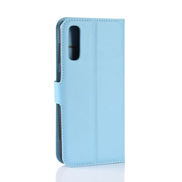 Samsung Galaxy A50 Litchi läderfodral - Ljusblå Blå