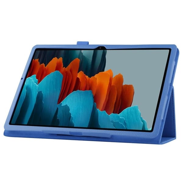 Samsung Galaxy Tab S7 litchi läder fodral - baby blå Blå