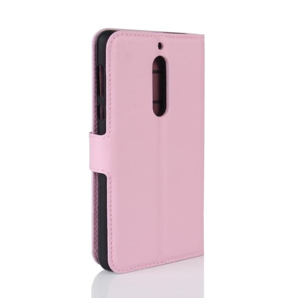 Nokia 5 Beskyttende læder etui - Lyserød Pink