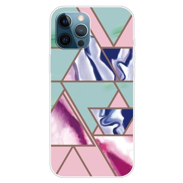 Marble iPhone 15 Pro Suojakotelo - Triangle Blitz Pattern Multicolor