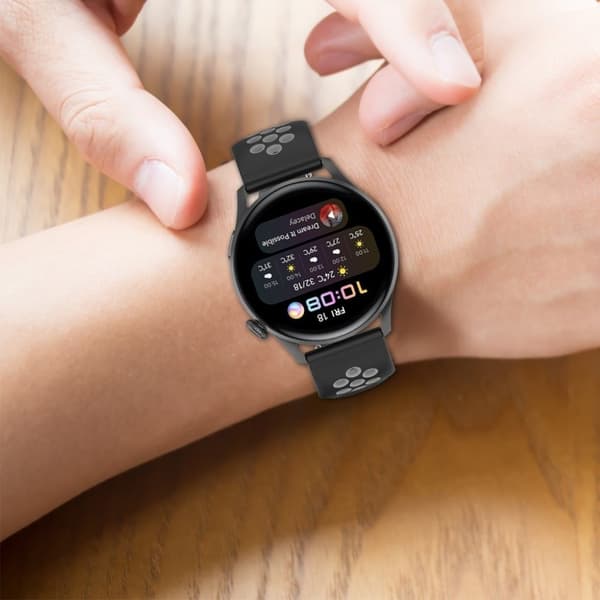 22mm Universal tvåfärgad sportig klockarmband i silikon - Blå / Vit Blå