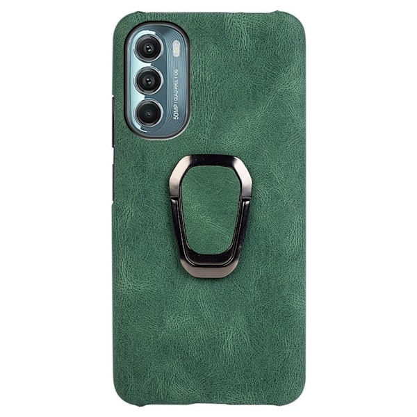 Stötsäkert läderfodral med oval kickstand för Motorola Moto G Stylus 5G (2022) - Grön Grön