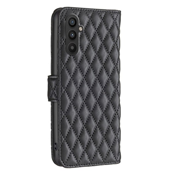 Rhombus mat Samsung Galaxy A24 4G flip etui - Sort Black