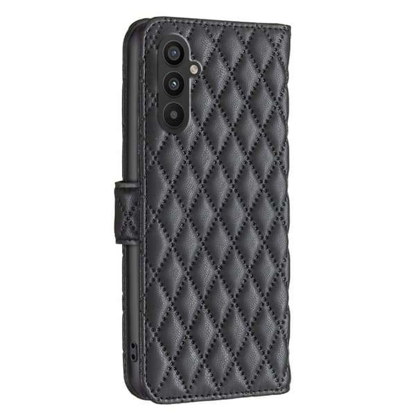 Rombemønster, matt flip-deksel for Samsung Galaxy A24 4G - Svart Black