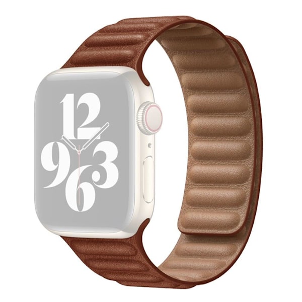 Klockarmband i äkta läder för Apple Watch Series 8 (41mm) - Sadelbrun Brun